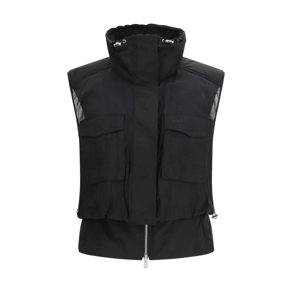 PINKO Black Nylon Sleveless Jacket