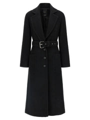 PINKO Black Polyester Coat - IT44