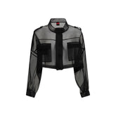 PINKO Black Silk Coat - Sport Jackets