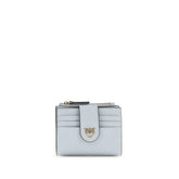 PINKO Blue Calf Leather Bos Taurus Wallet