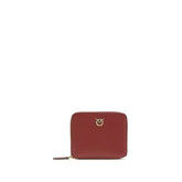 PINKO Bordeaux Calf Leather Bos Taurus Wallet