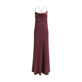 PINKO Bordeaux Marabou Casual Dress