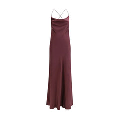 PINKO Bordeaux Marabou Casual Dress