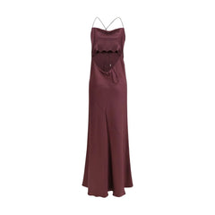 PINKO Bordeaux Marabou Casual Dress