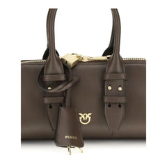 PINKO Brown Calf Leather Bos Taurus Handbag