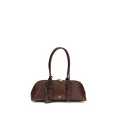 PINKO Brown Calf Leather Bos Taurus Shoulder Bag
