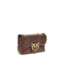 PINKO Brown Calf Leather Bos Taurus Shoulder Bag