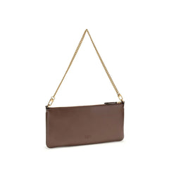 PINKO Brown Calf Leather Bos Taurus Shoulder Bag