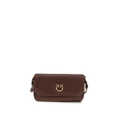 PINKO Brown Calf Leather Bos Taurus Shoulder Bag