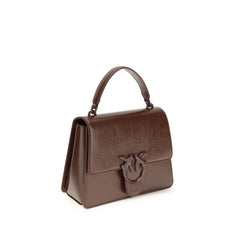 PINKO Brown Calf Leather Bos Taurus Shoulder Bag - Shoulder Bags