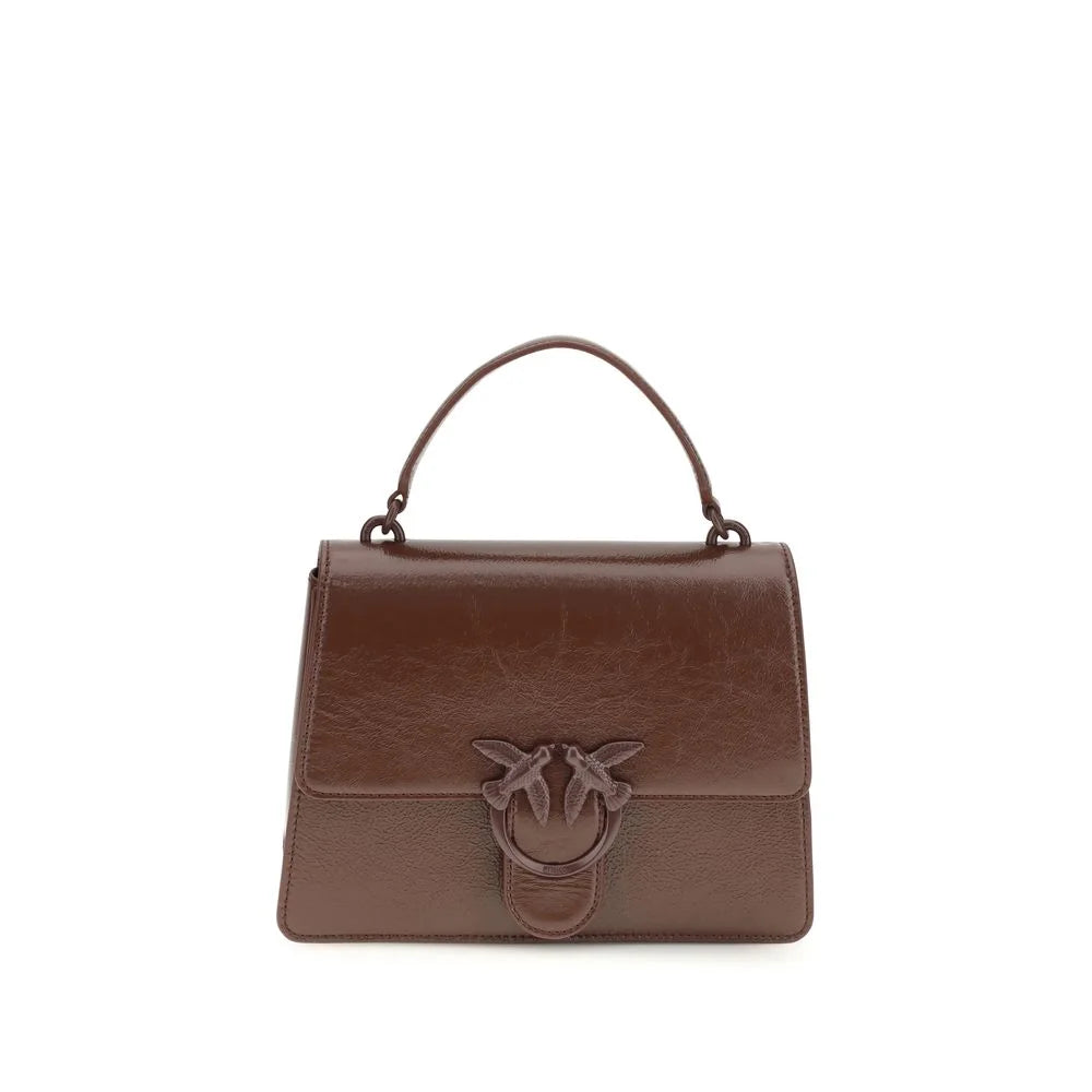 PINKO Brown Calf Leather Bos Taurus Shoulder Bag - Shoulder Bags