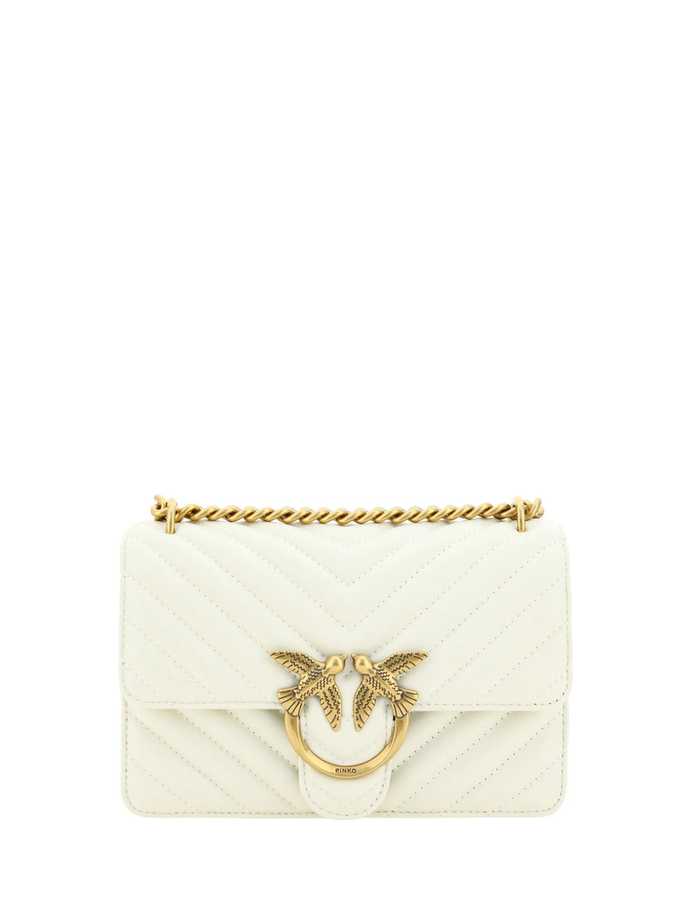 PINKO Elegant White Mini Love Shoulder Bag - Shoulder Bags