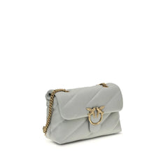 PINKO Gray Calf Leather Bos Taurus Shoulder Bag