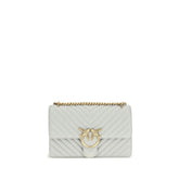 PINKO Gray Calf Leather Bos Taurus Shoulder Bag