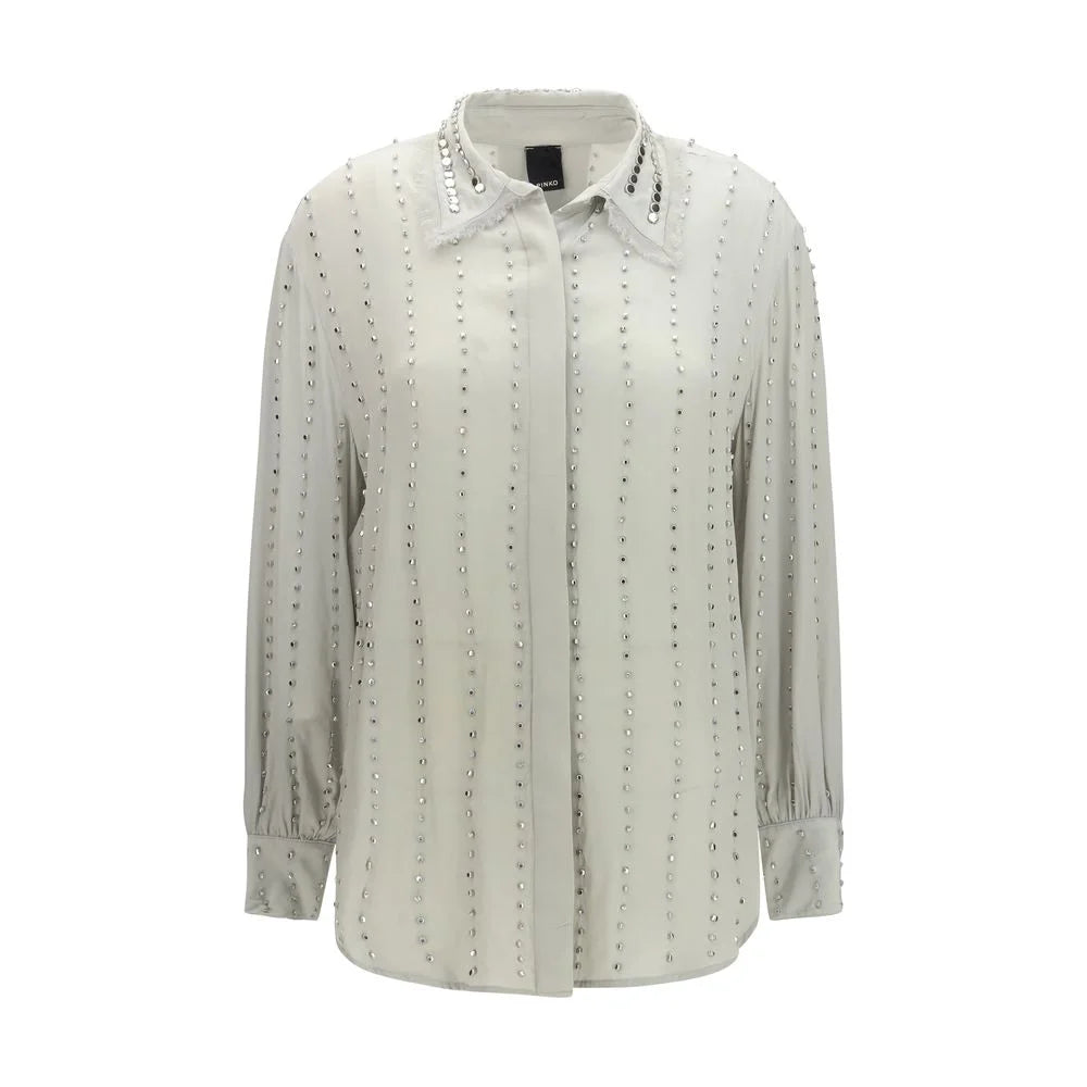 Chemise imprimée en viscose gris PINKO