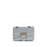PINKO Light Blue Calf Leather Bos Taurus Shoulder Bag