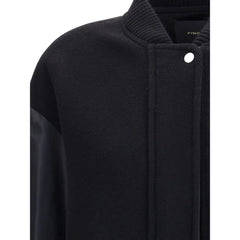 PINKO Long Coat in wool-blend cloth and technical satin - Overcoats