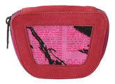 PINKO Pink Suede Printed Coin Holder Women Fabric Zippered Purse - Coin Purses
