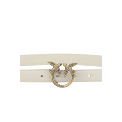 PINKO White Calf Leather Bos Taurus Regular Belt