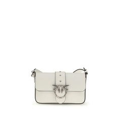 PINKO White Calf Leather Bos Taurus Shoulder Bag