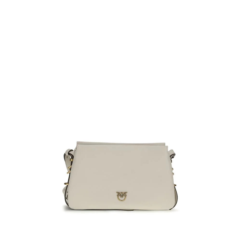 PINKO White Calf Leather Bos Taurus Shoulder Bag
