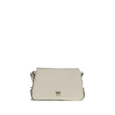 PINKO White Calf Leather Bos Taurus Shoulder Bag
