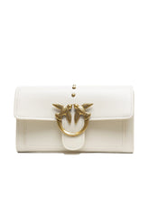 PINKO White Leather One Simply Love Mini Bag - Shoulder Bags