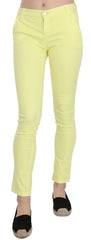 PINKO Yellow Cotton Stretch Low Waist Skinny Casual Trouser Pants - W26 - Trousers
