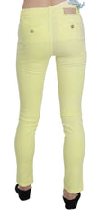 PINKO Yellow Cotton Stretch Low Waist Skinny Casual Trouser Pants - W26 - Trousers