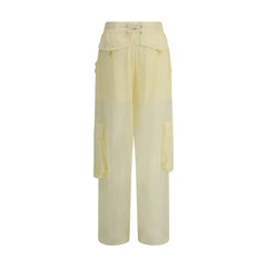 PINKO Yellow Polyester Cargo Pants - IT40 | M