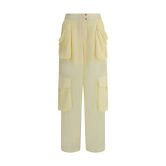 PINKO Yellow Polyester Cargo Pants - IT40 | M