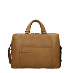 Piquadro Beige Leather Business And Laptop Bags