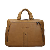 Piquadro Beige Leather Business And Laptop Bags