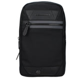 Piquadro Black Fabric Crossbody Bag
