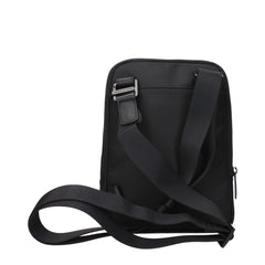 Piquadro Black Fabric Crossbody Bags
