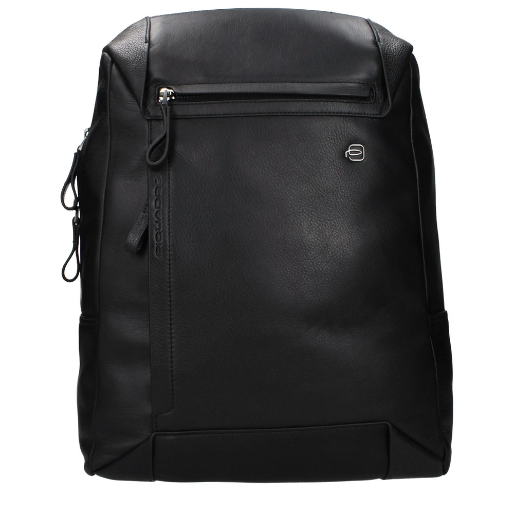 Piquadro Schwarzer Lederrucksack