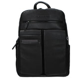 Piquadro Black Leather Backpack