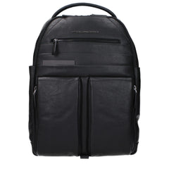 Piquadro Black Leather Backpacks