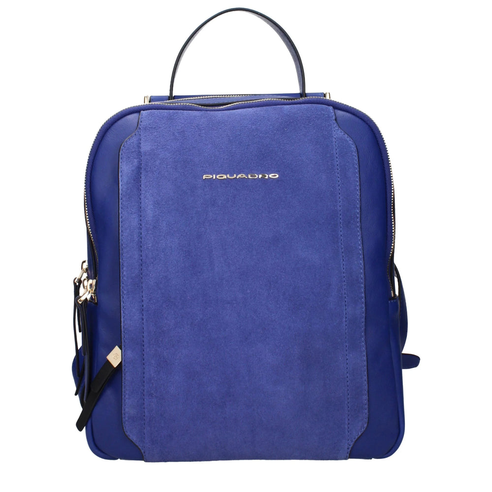 Piquadro Blue Leather Backpacks