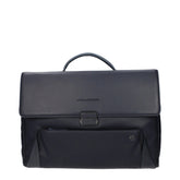 Piquadro Blue Leather Business And Laptop Bag