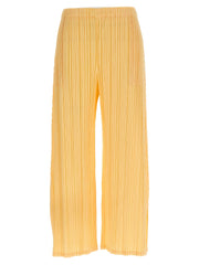 PLEATS PLEASE ISSEY MIYAKE Bicolor Polyester Casual Pants