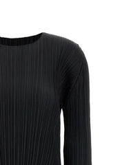 PLEATS PLEASE ISSEY MIYAKE Black Polyester Midi Dress - 2