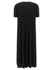 PLEATS PLEASE ISSEY MIYAKE Black Polyester Midi Dress - 5