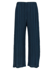 PLEATS PLEASE ISSEY MIYAKE Blue Polyester Casual Pants - 5