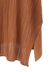 PLEATS PLEASE ISSEY MIYAKE Brown Polyester Midi Dress - 3