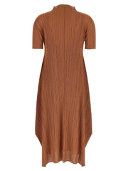 PLEATS PLEASE ISSEY MIYAKE Brown Polyester Midi Dress - 3