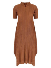 Rochie midi maro PLEATS PLEASE ISSEY MIYAKE din poliester - 3