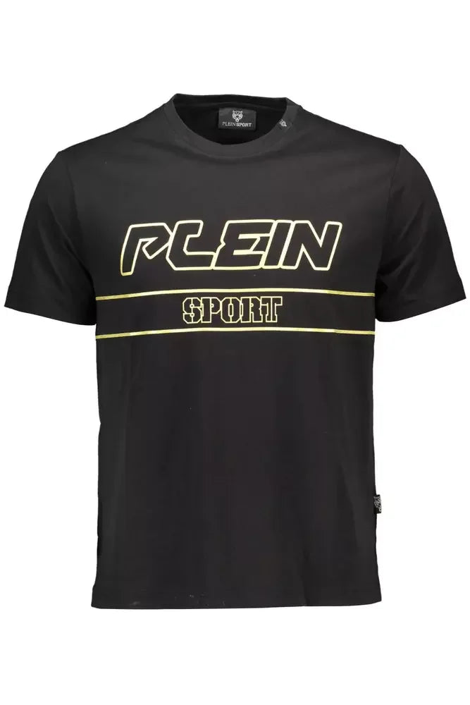 Plein Sport Black Cotton Men T-Shirt - M - T-Shirts