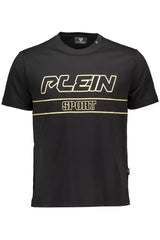 Plein Sport Black Cotton Men T-Shirt - M - T-Shirts