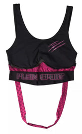 Plein Sport Black Fuchsia Logo Athlete Hannah Bra Underwear - IT44 | L - Sports Bras